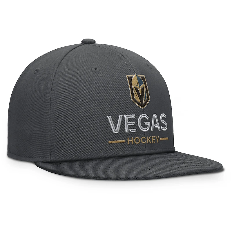 Men's Fanatics Charcoal Vegas Golden Knights Authentic Pro Rink Lockup Snapback Hat