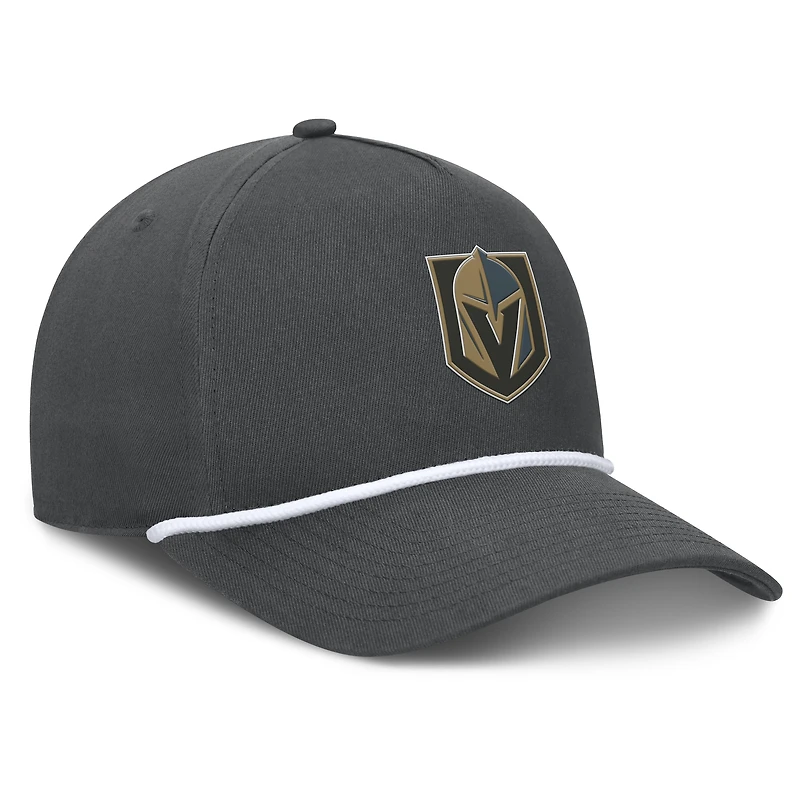 Men's Fanatics Charcoal Vegas Golden Knights Authentic Pro Rink Roper A-Frame Adjustable Hat