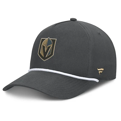 Casquette ajustable en forme de A authentique Pro Rink Roper des Golden Knights de Vegas pour hommes Fanatics, couleur charbon