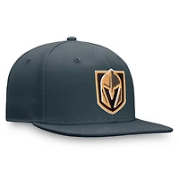 Casquette ajustée pour hommes Fanatics Charcoal Vegas Golden Knights Core avec logo de l'équipe principale