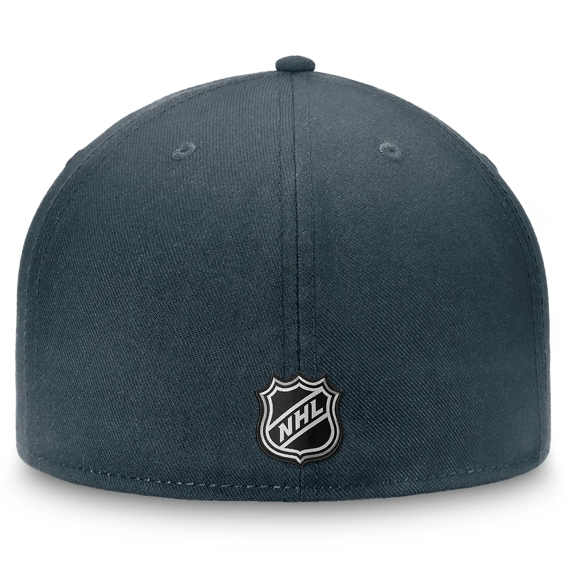 Casquette ajustée pour hommes Fanatics Charcoal Vegas Golden Knights Core avec logo de l'équipe principale