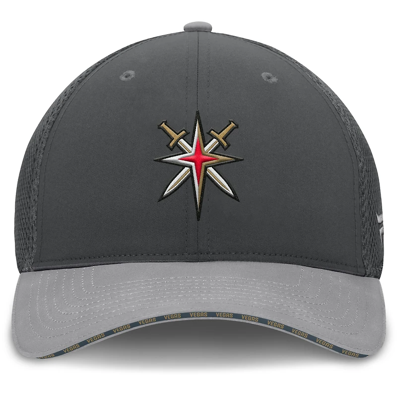 Casquette Fanatics pour homme, couleur charbon, Vegas Golden Knights Fundamentals Span Flex