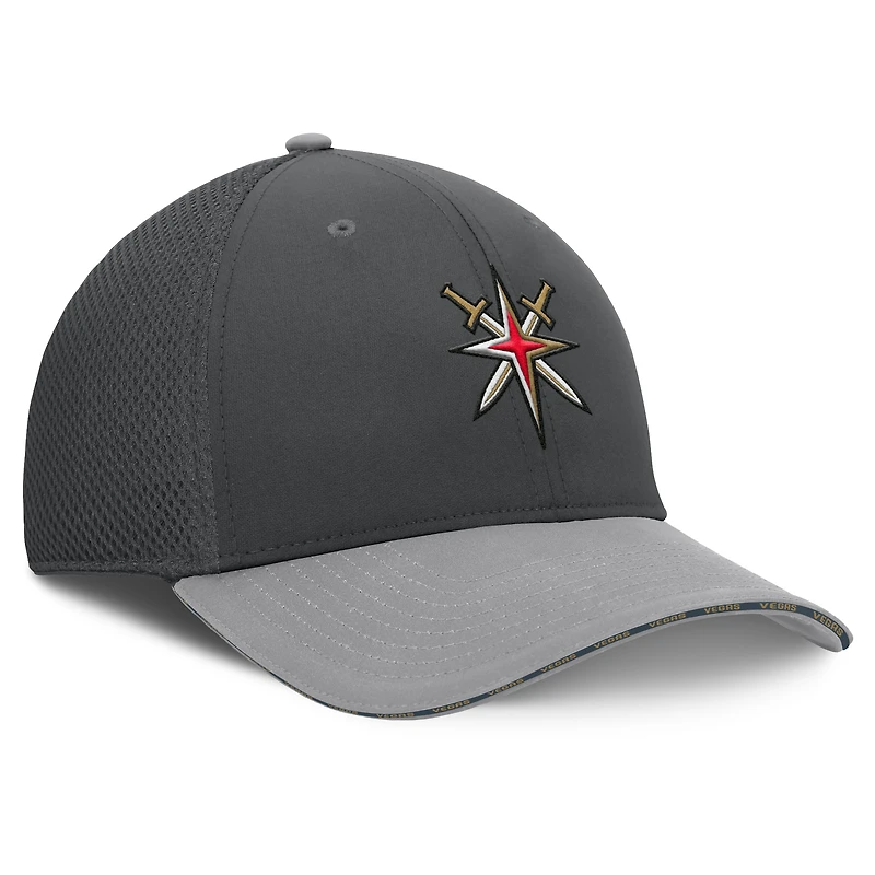 Casquette Fanatics pour homme, couleur charbon, Vegas Golden Knights Fundamentals Span Flex