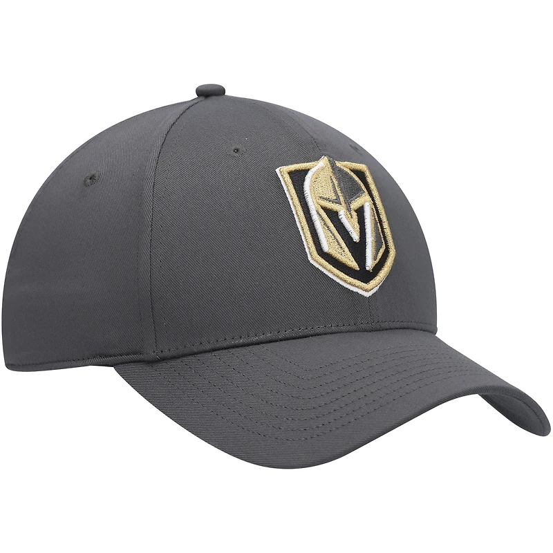 Casquette réglable Fanatics Charcoal Vegas Golden Knights Logo Core pour hommes