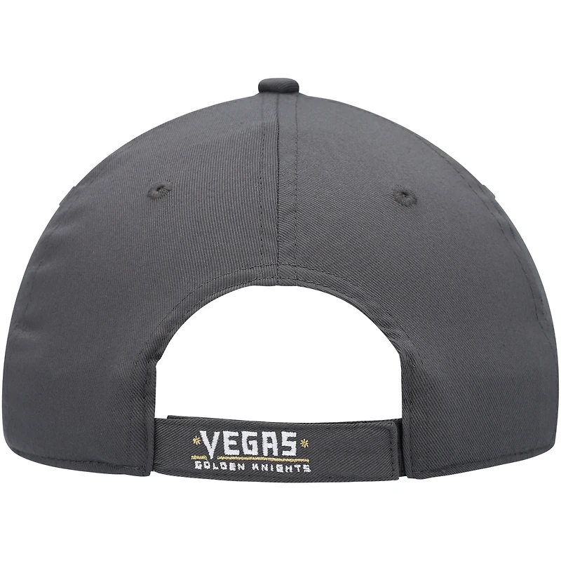 Casquette réglable Fanatics Charcoal Vegas Golden Knights Logo Core pour hommes