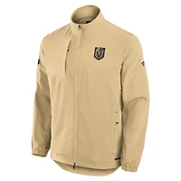 Veste d'entraîneur entièrement zippée Fanatics Gold Vegas Golden Knights Authentic Pro pour homme