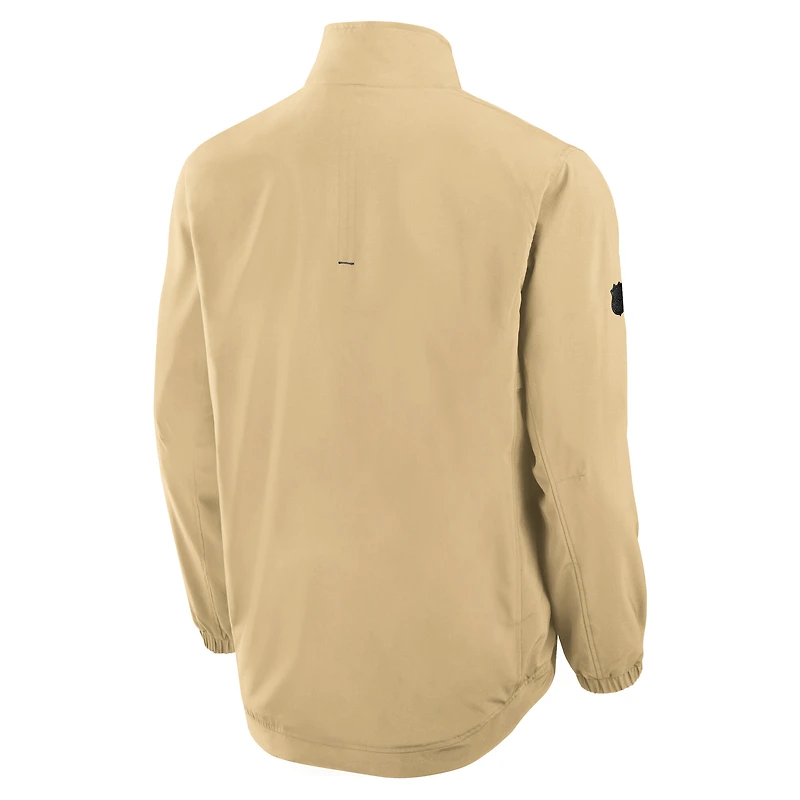 Veste d'entraîneur entièrement zippée Fanatics Gold Vegas Golden Knights Authentic Pro pour homme