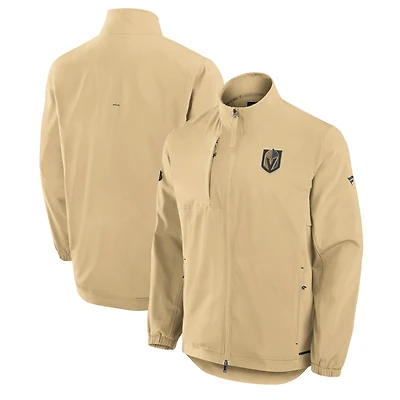Veste d'entraîneur entièrement zippée Fanatics Gold Vegas Golden Knights Authentic Pro pour homme