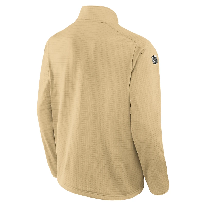 Men's Fanatics Gold Vegas Golden Knights Authentic Pro Rink Quarter-Zip Top