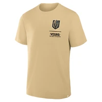 T-shirt Fanatics Gold Vegas Golden Knights pour homme Crash The Net Legacy
