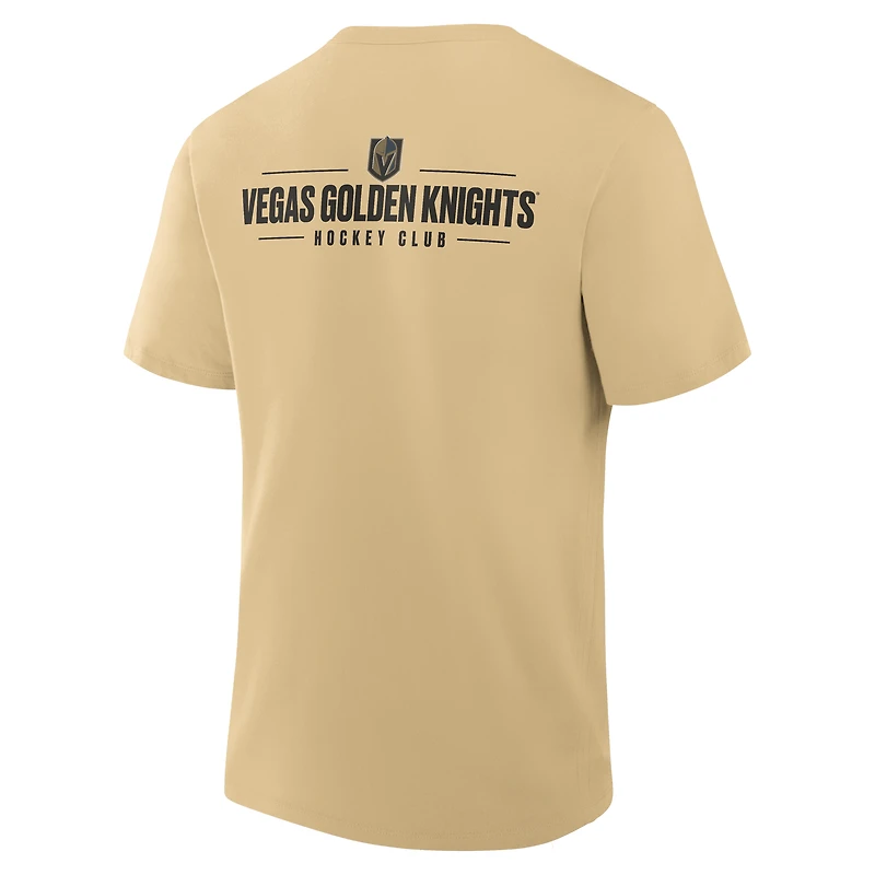 T-shirt Fanatics Gold Vegas Golden Knights pour homme Crash The Net Legacy