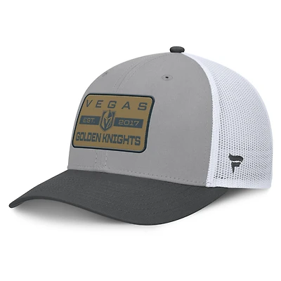 Casquette ajustable Fanatics pour homme, gris/anthracite, Vegas Golden Knights Fundamental Adapt Trucker