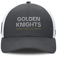 Men's Fanatics Gray/White Vegas Golden Knights Authentic Pro Rink Lockup Adjustable Trucker Hat