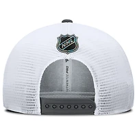 Men's Fanatics Gray/White Vegas Golden Knights Authentic Pro Rink Lockup Adjustable Trucker Hat