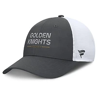 Casquette de camionneur ajustable authentique Pro Rink Lockup pour homme, gris/blanc, des Vegas Golden Knights