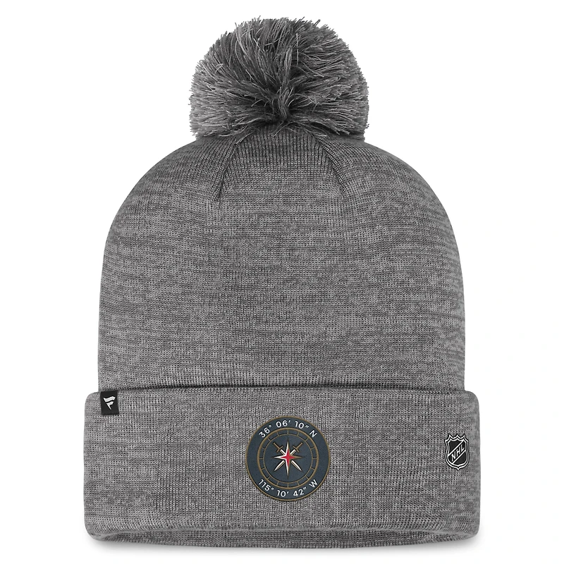Men's Fanatics  Gray Vegas Golden Knights Authentic Pro Home Ice Cuffed Knit Hat with Pom