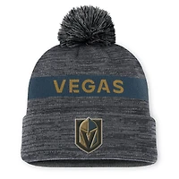 Bonnet en tricot à revers avec pompon authentique Pro Rink Vegas Golden Knights de Fanatics pour hommes gris