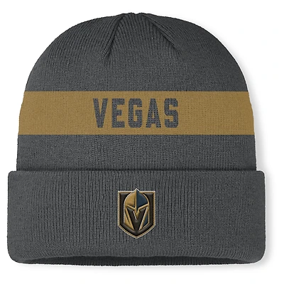 Men's Fanatics Gray Vegas Golden Knights Authentic Pro Rink Cuffed Knit Hat