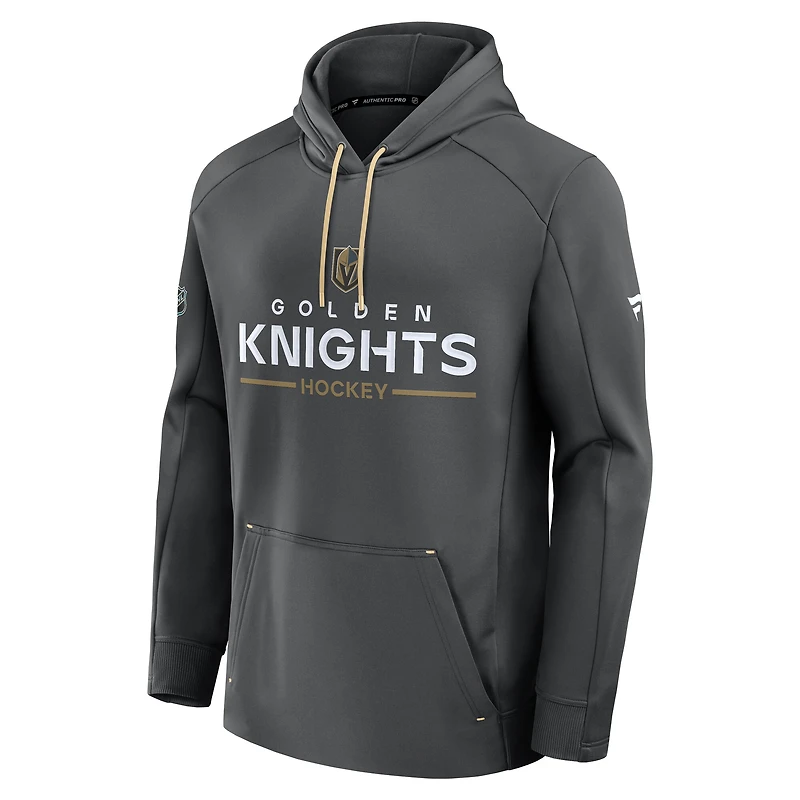 Men's Fanatics Gray Vegas Golden Knights Authentic Pro Rink Hoodie