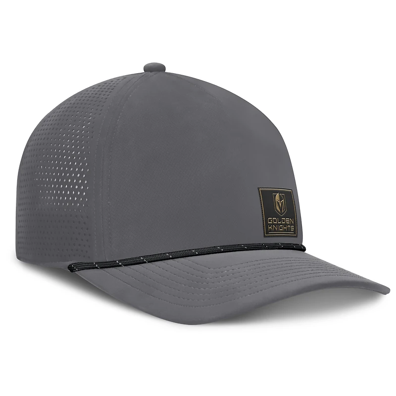Casquette ajustable en corde de capitaine des Golden Knights de Vegas Fanatics pour hommes, gris