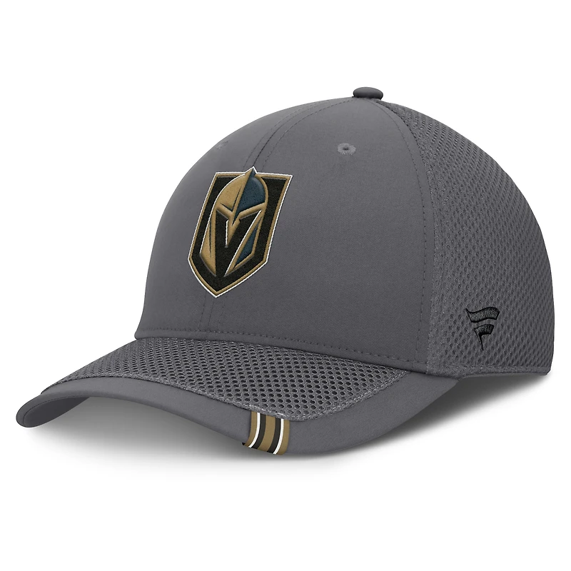 Men's Fanatics Gray Vegas Golden Knights Clincher Team Stripes Flex Hat