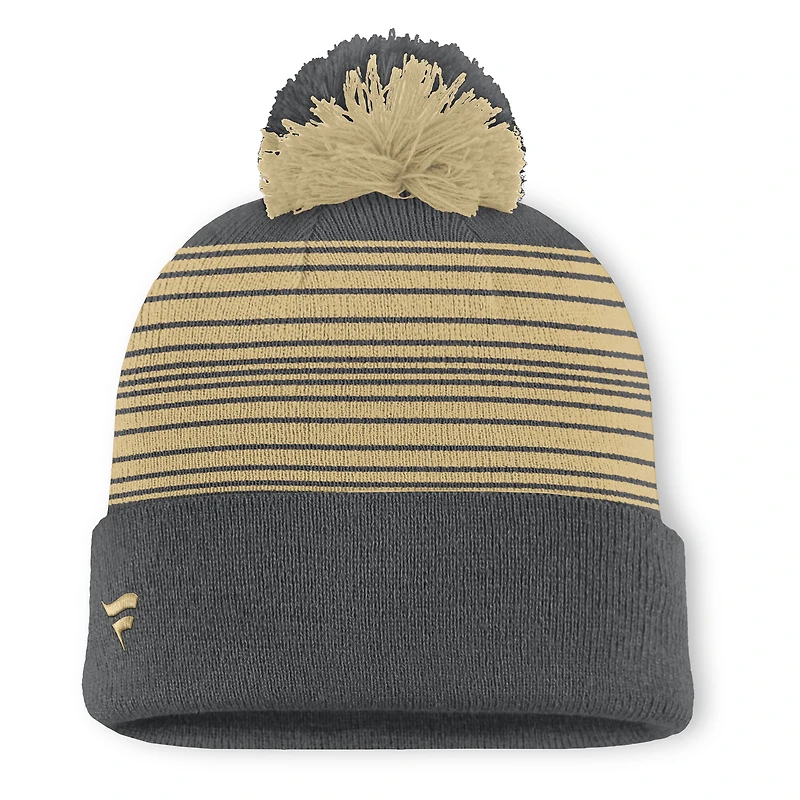 Bonnet tricoté à revers et pompon Fundamental Spirit des Golden Knights de Vegas pour homme, gris