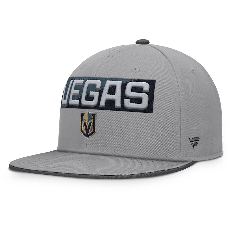 Men's Fanatics Gray Vegas Golden Knights Fundamentals Duo Split Logo Snapback Hat