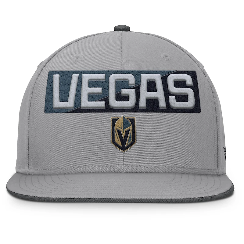 Men's Fanatics Gray Vegas Golden Knights Fundamentals Duo Split Logo Snapback Hat