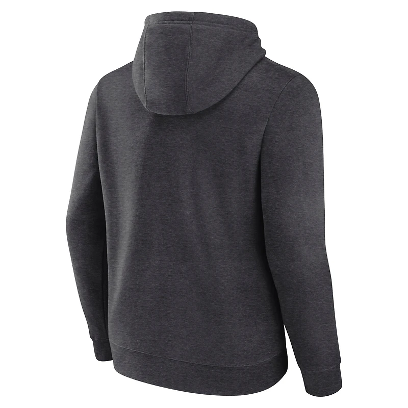 Men's Fanatics  Heather Charcoal Vegas Golden Knights Authentic Pro Core Secondary Fleece Pullover Hoodie