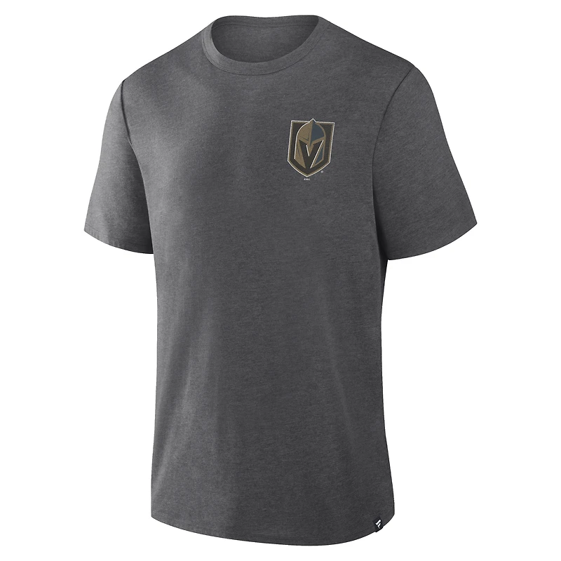 T-shirt tri-blend Fanatics Heather Charcoal Vegas Golden Knights pour homme