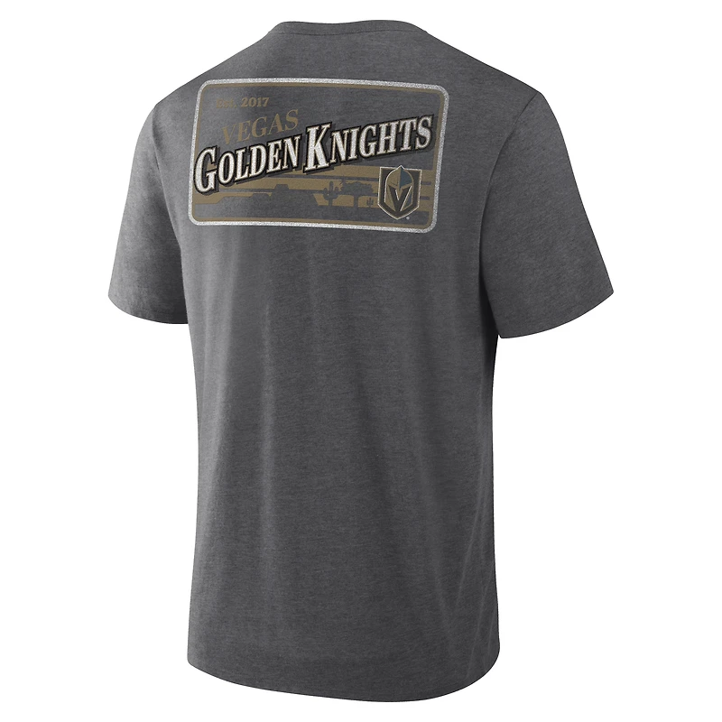 T-shirt tri-blend Fanatics Heather Charcoal Vegas Golden Knights pour homme