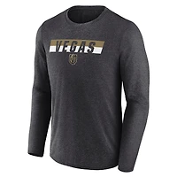 T-shirt à manches longues de transition Fanatics Heather Charcoal Vegas Golden Knights pour hommes