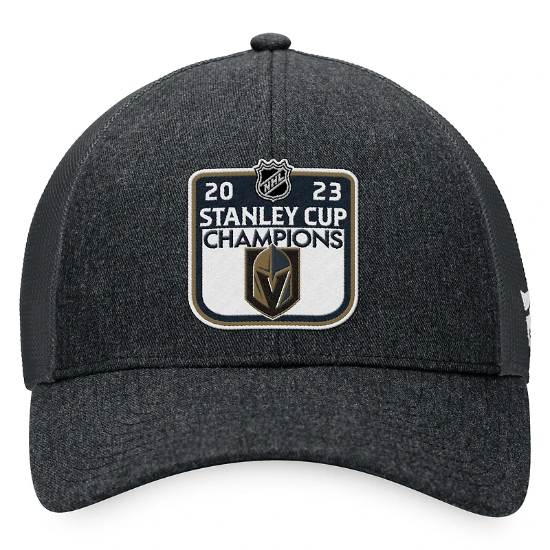Casquette réglable pour vestiaire des champions de la Coupe Stanley 2023 de Vegas Fanatics Heather Grey Vegas Golden Knights