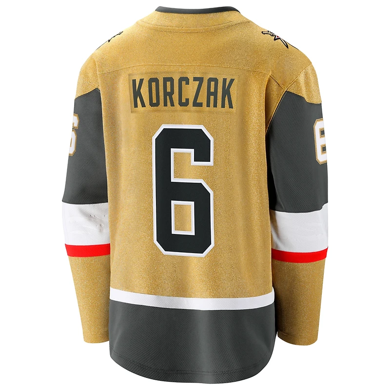 Men's Fanatics Kaedan Korczak Gold Vegas Golden Knights Home Breakaway Jersey