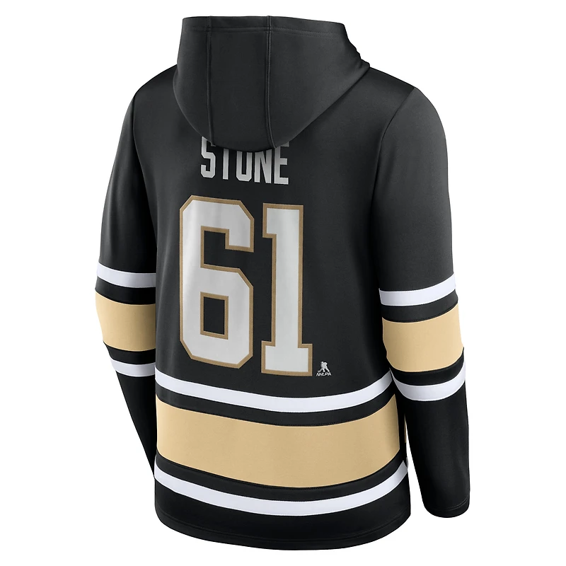 Sweat à capuche lacets avec nom et numéro des Golden Knights de Vegas Fanatics Mark Stone pour hommes