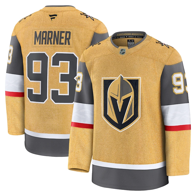 Maillot domicile premium Fanatics Mitch Marner or des Golden Knights de Vegas pour hommes