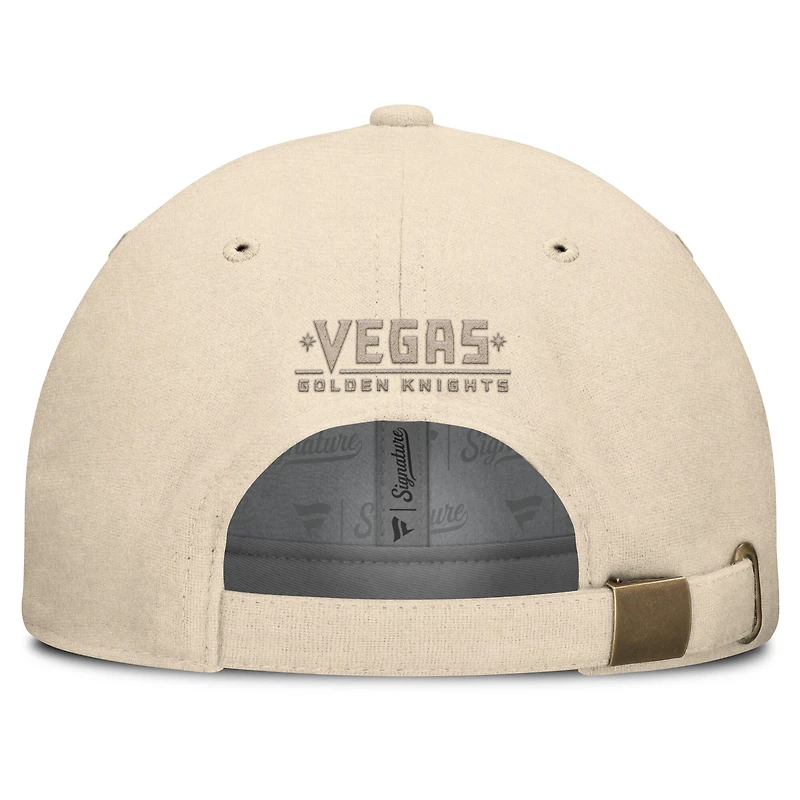 Casquette ajustable en toile pour le front office des Vegas Golden Knights de Fanatics Tan pour hommes