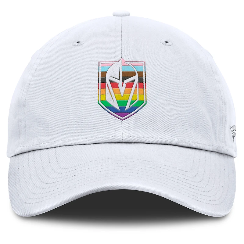 Casquette ajustable Fanatics pour hommes, blanche Vegas Golden Knights PRIDE