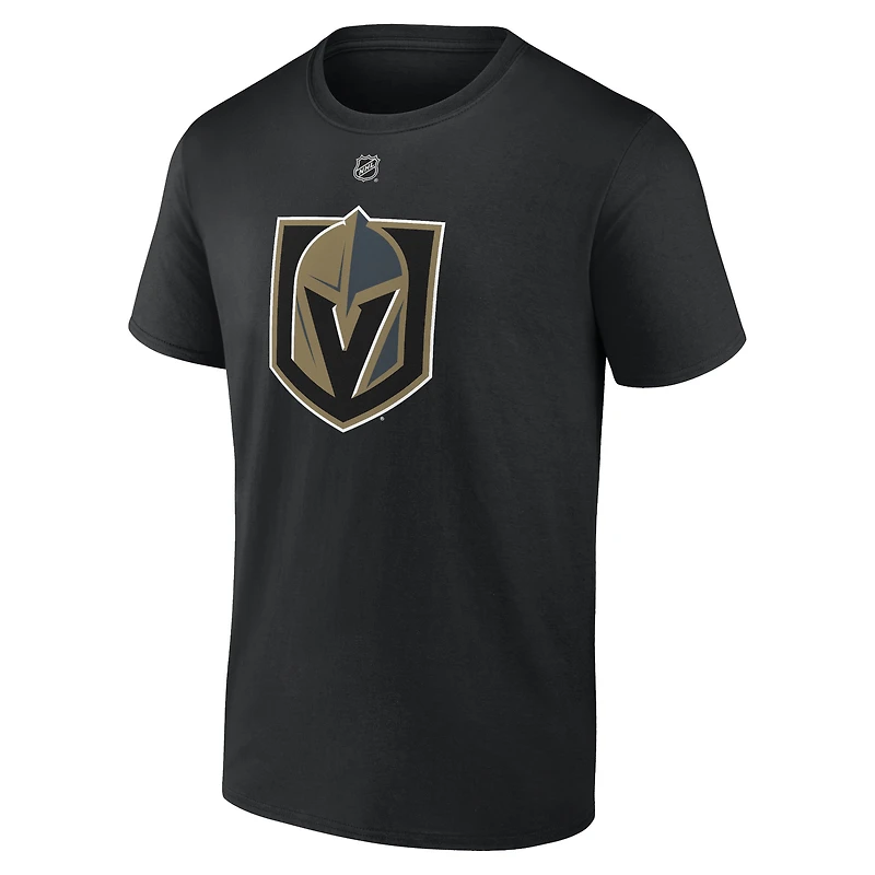 Men's Jack Eichel Black Vegas Golden Knights Authentic Stack Name & Number T-Shirt