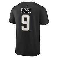T-shirt noir authentique avec nom et numéro de la pile pour homme Jack Eichel Vegas Golden Knights