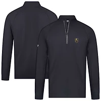 Men's Levelwear Black Vegas Golden Knights Theory Insignia Core Raglan Quarter-Zip Pullover Top
