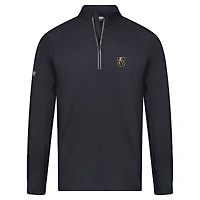 Men's Levelwear Black Vegas Golden Knights Theory Insignia Core Raglan Quarter-Zip Pullover Top
