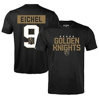 T-shirt pour homme Levelwear Jack Eichel noir Vegas Golden Knights Richmond avec nom et numéro