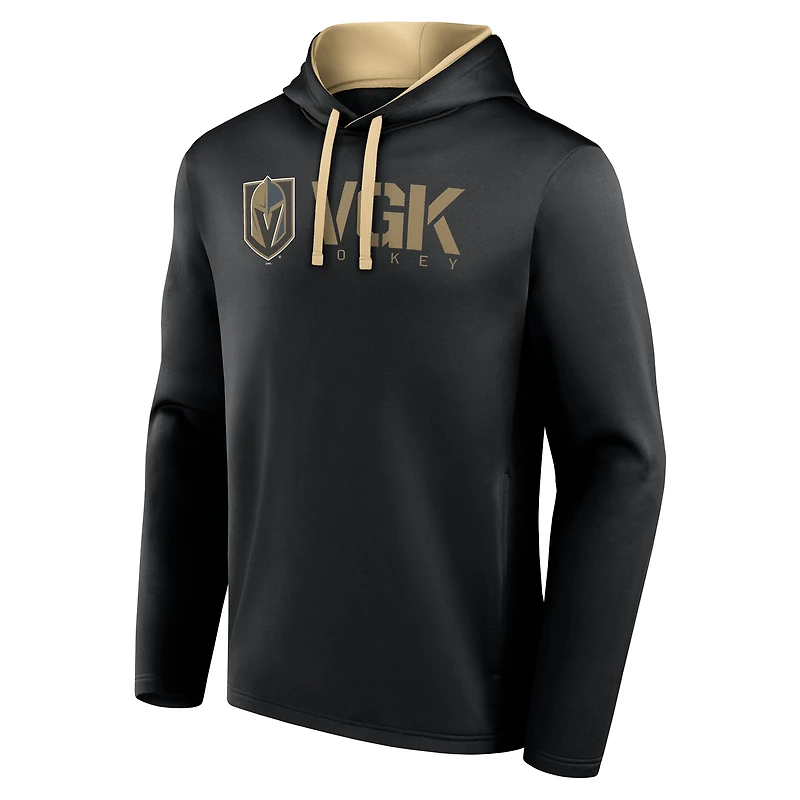Men's Logo Athletic Black Vegas Golden Knights Head Start Pullover Hoodie