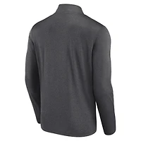 Men's Logo Athletic Heather Charcoal Vegas Golden Knights Head-to-Head Raglan Quarter-Zip Top