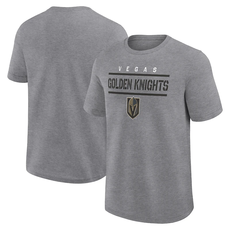 Men's Logo Athletic Heather Gray Vegas Golden Knights Top Notch T-Shirt
