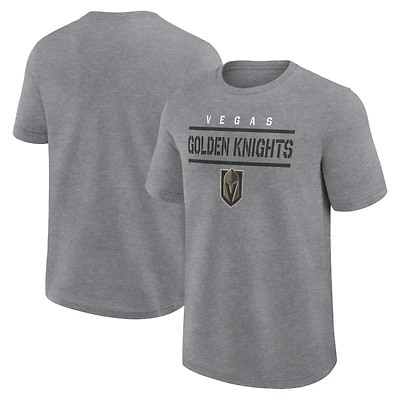 Men's Logo Athletic Heather Gray Vegas Golden Knights Top Notch T-Shirt