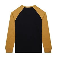 T-shirt à manches longues raglan noir/or Vegas Golden Knights Legendary Slub pour homme Mitchell & Ness