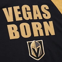 Men's Mitchell & Ness  Black/Gold Vegas Golden Knights Legendary Slub Raglan Long Sleeve T-Shirt