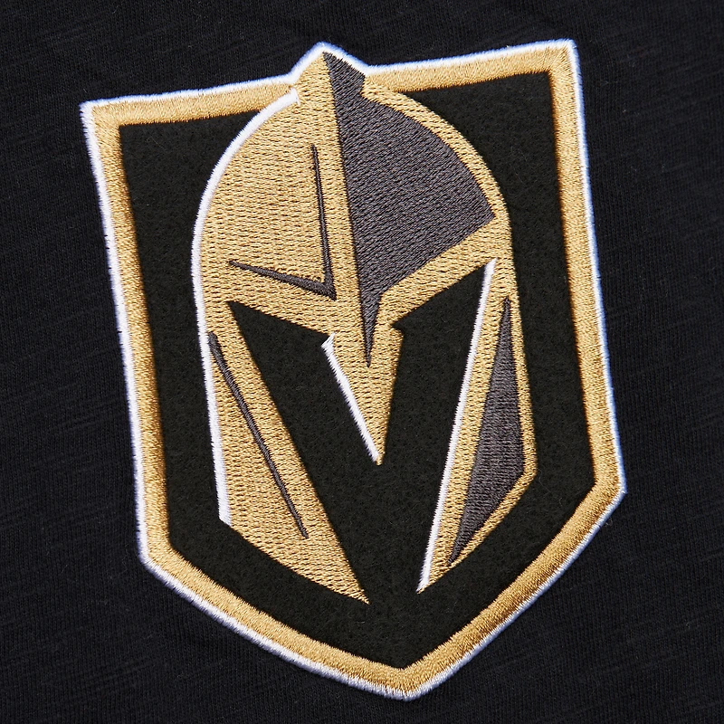 T-shirt à manches longues raglan noir/or Vegas Golden Knights Legendary Slub pour homme Mitchell & Ness